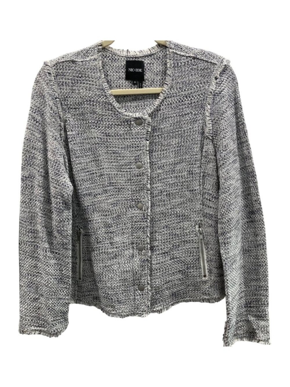 NIC+ZOE You Deserve It Jacket PL Black Casual Neutral Capsule Raw Hem Minimalist